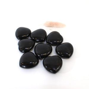Black obsidian polished heart | ASH&STONE Crystals Shop Auckland NZ