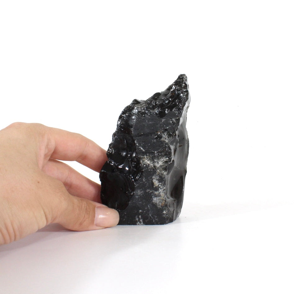 Black obsidian raw chunk | ASH&STONE Crystals Shop Auckland NZ