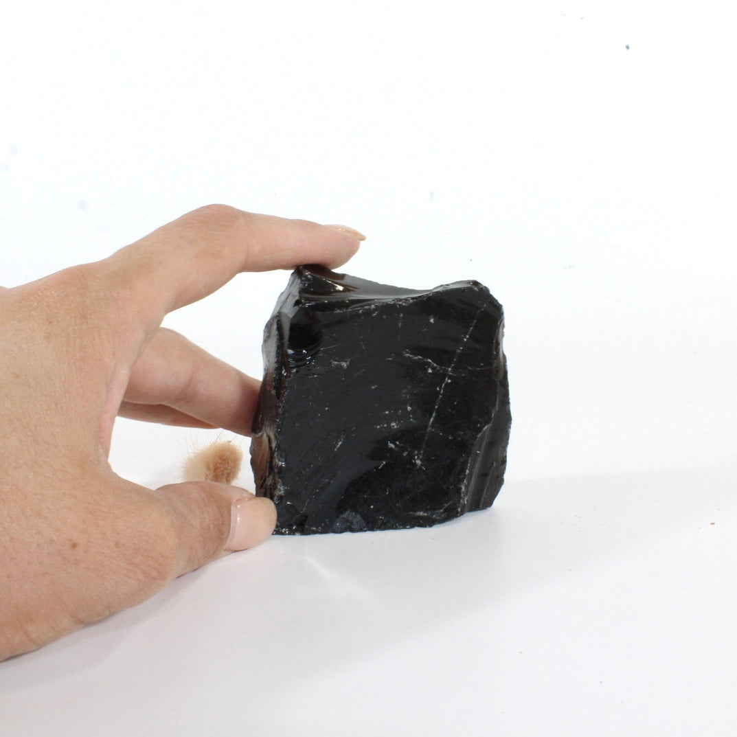 Black obsidian raw chunk | ASH&STONE Crystals Shop Auckland NZ