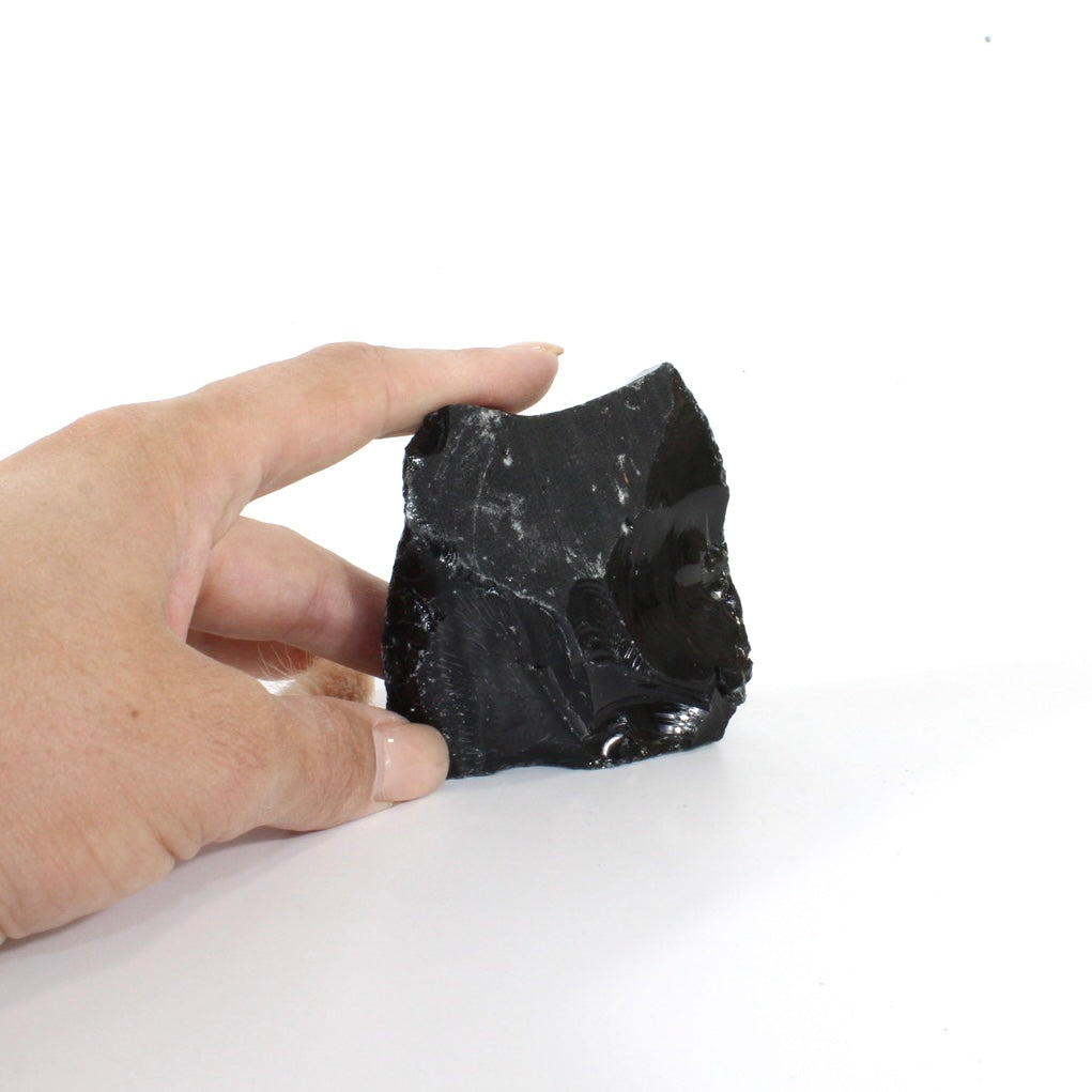 Black obsidian raw chunk | ASH&STONE Crystals Shop Auckland NZ