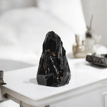 Load image into Gallery viewer, Large black obsidian raw chunk with cut base 1.48kg | ASH&amp;STONE Crystals Shop Auckland NZ
