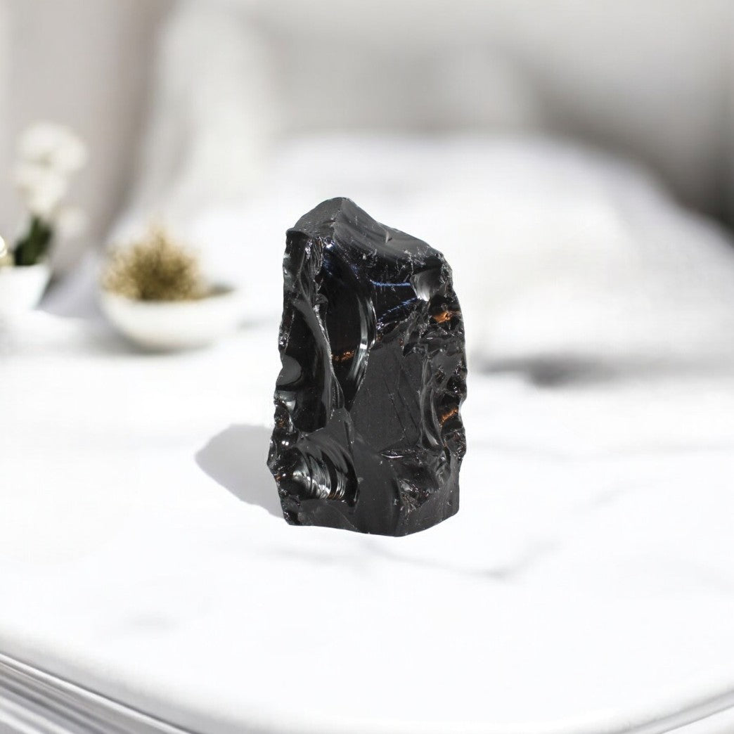 Black obsidian tower | ASH&STONE Crystal Shop Auckland NZ