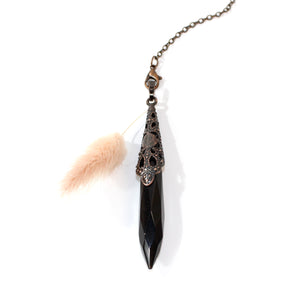 Black onyx crystal pendulum | ASH&STONE Crystals Shop Auckland NZ