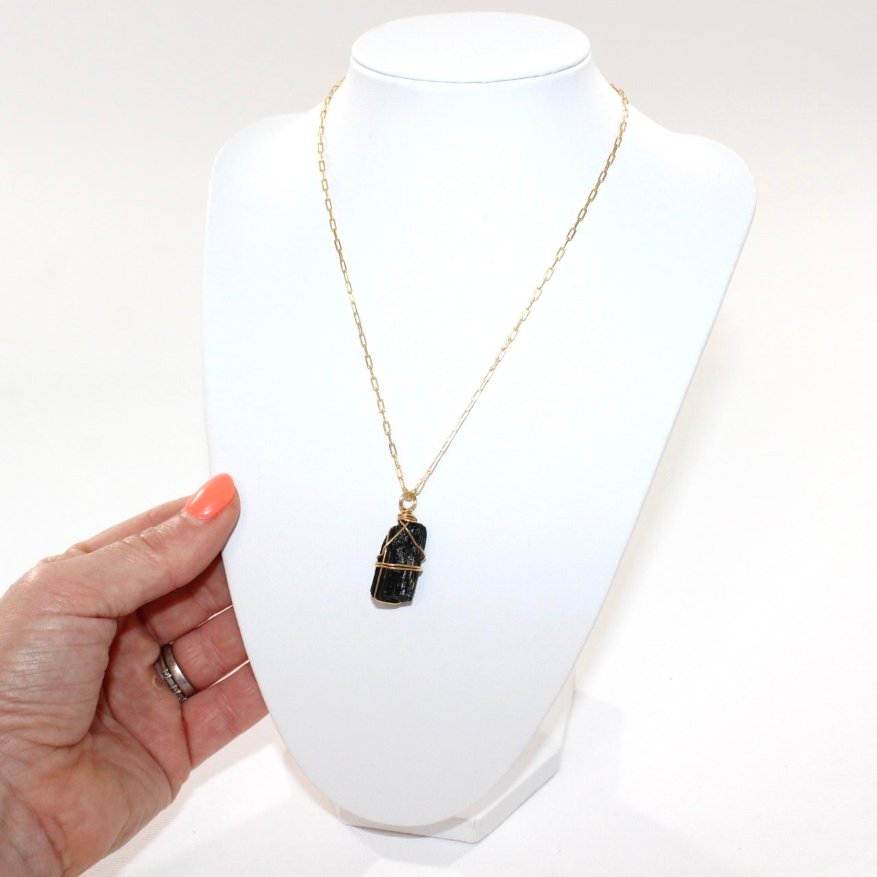 Black Tourmaline crystal gold necklace | ASH & STONE, Buy Crystals & Jewellery online, AUCKLAND NZ