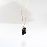 Black Tourmaline crystal gold necklace | ASH & STONE, Buy Crystals & Jewellery online, AUCKLAND NZ 