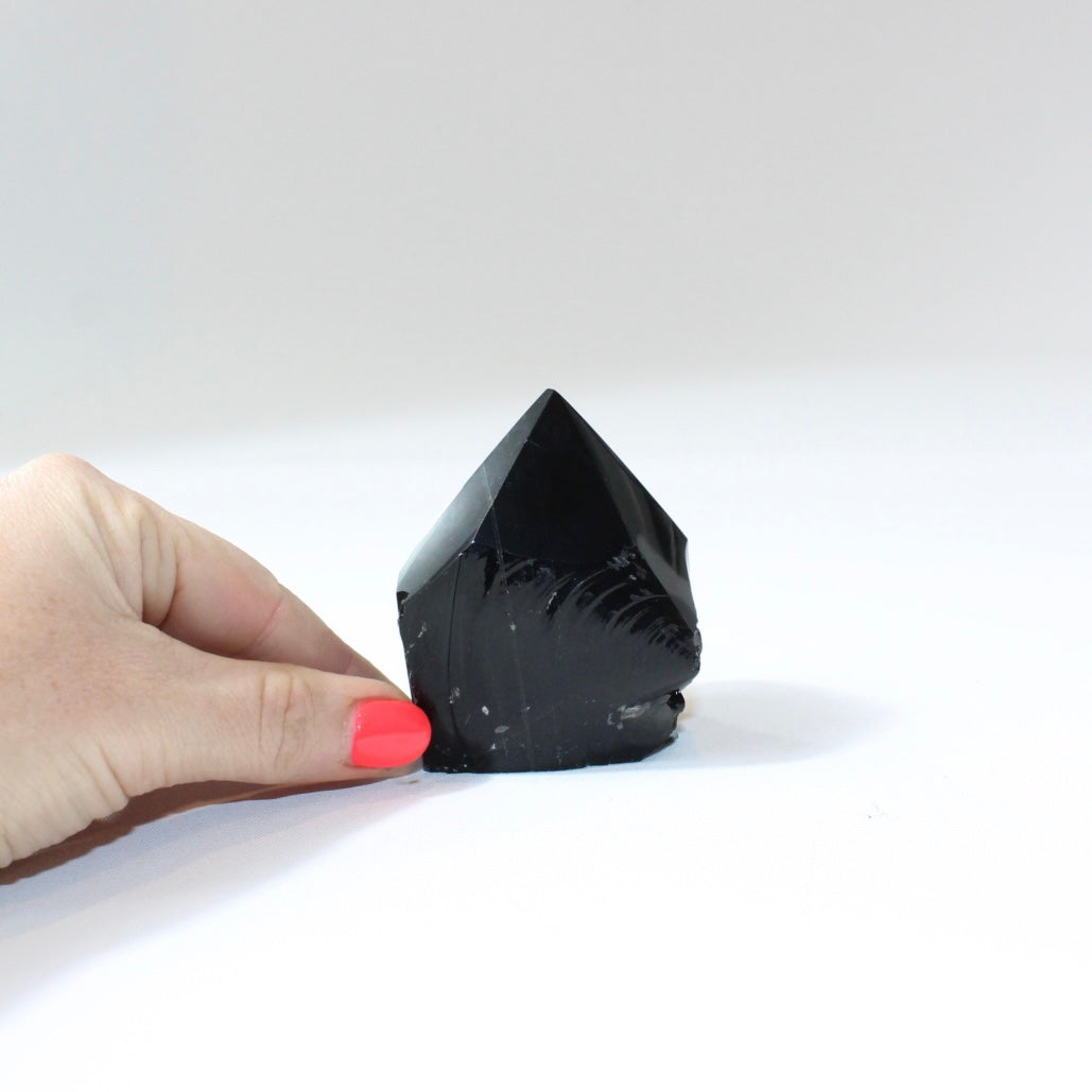 Black Obsidian Polished Point Crystal | ASH&STONE free express shipping Crystals and Jewellery NZ 