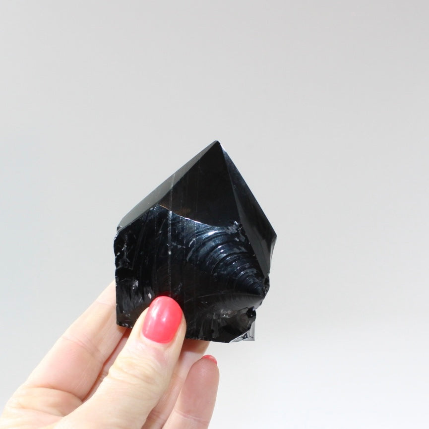 Black Obsidian Polished Point Crystal | ASH&STONE free express shipping Crystals and Jewellery NZ 