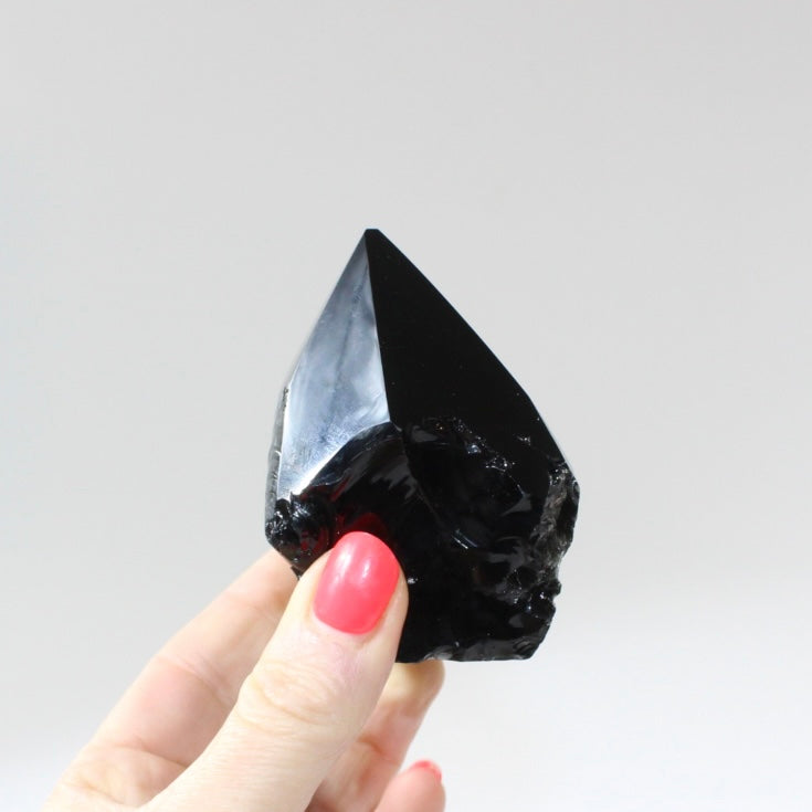 Black Obsidian Polished Point Crystal | ASH&STONE free express shipping Crystals and Jewellery NZ 