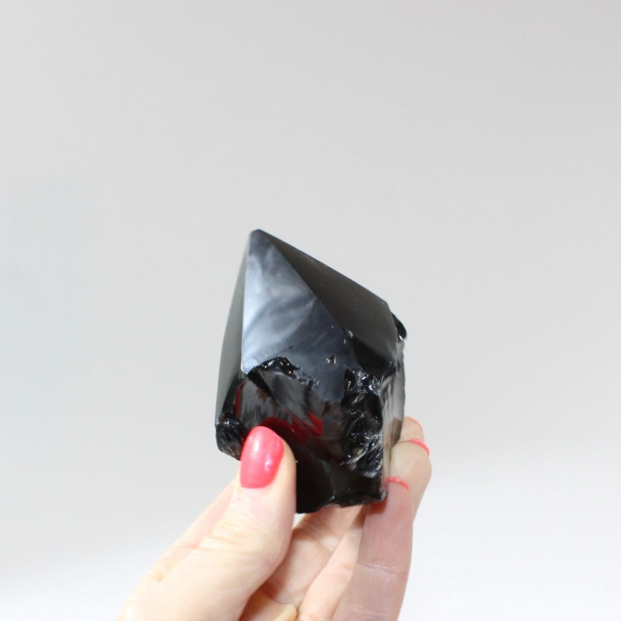 Black Obsidian Polished Point Crystal | ASH&STONE free express shipping Crystals and Jewellery NZ 