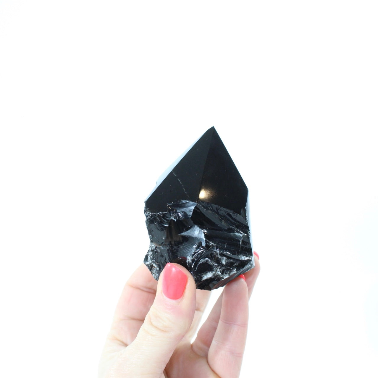 Black Obsidian Polished Point Crystal. Get the protection you need. Free express shipping. Shop online from ASH&STONE crystal shop Auckland NZ. AfterPay available.

