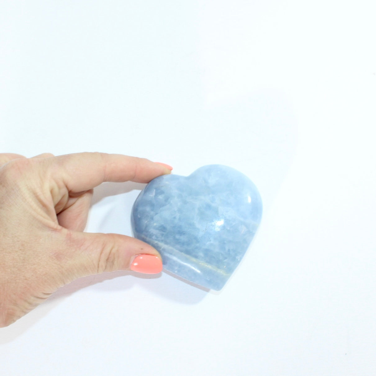 Blue Calcite Heart - Medium. Premium online crystals. Ash & Stone. Free shipping NZ