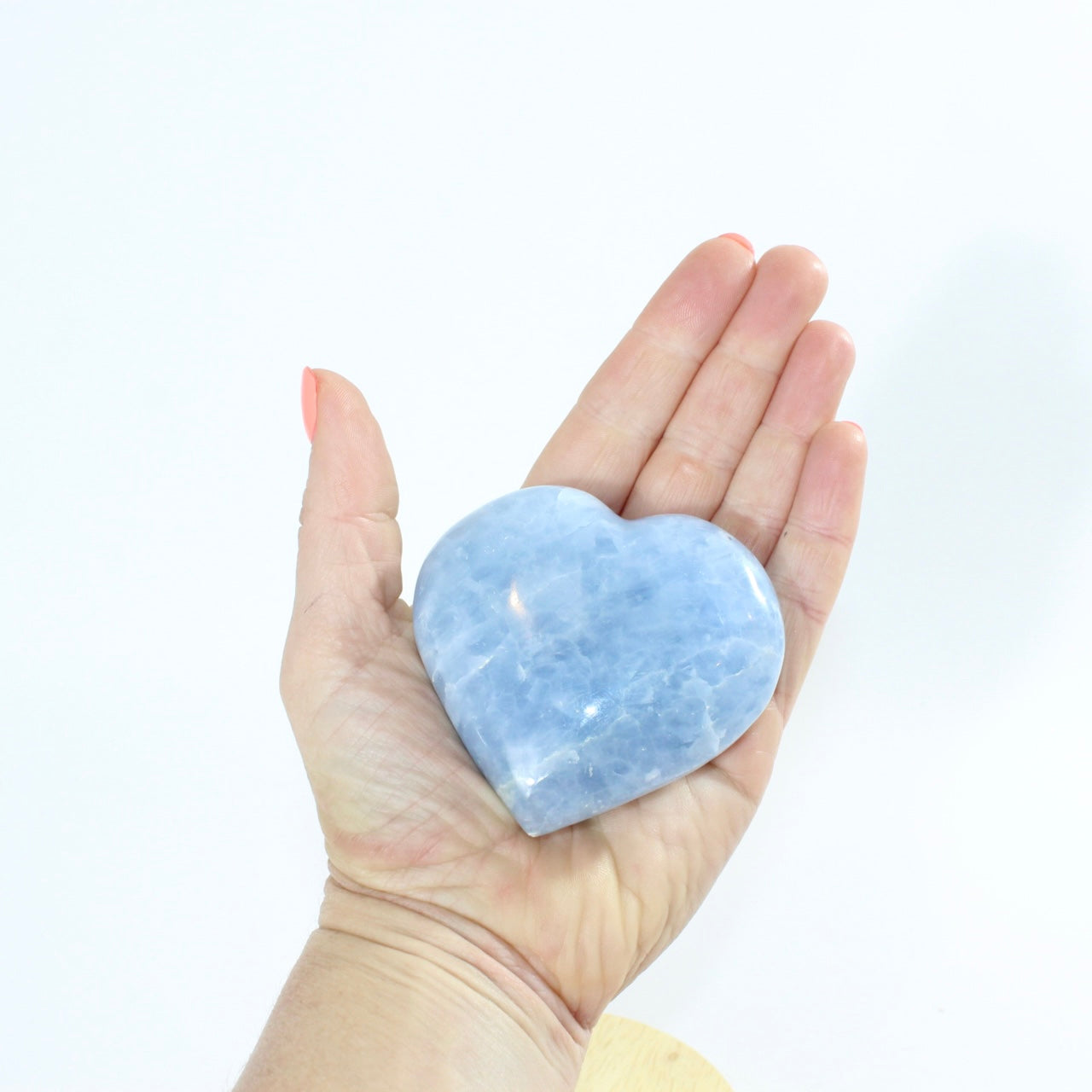 Blue Calcite Heart - Medium. Premium online crystals. Ash & Stone. Free shipping NZ