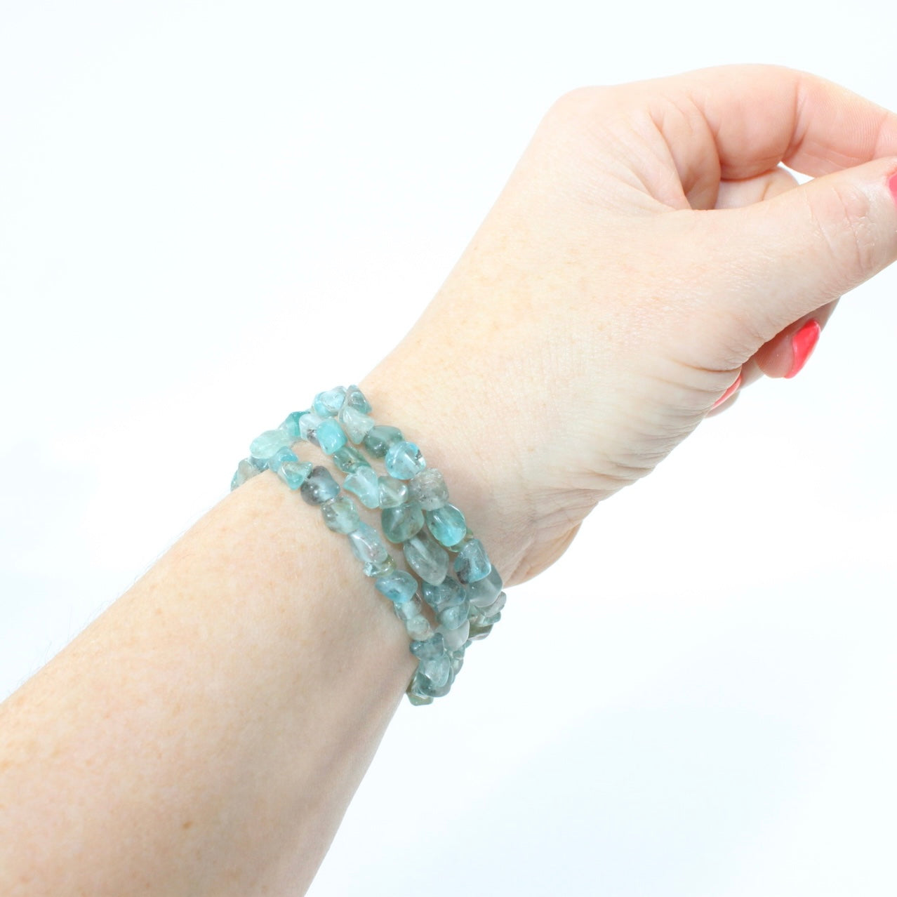 NZ-Made -Blue Apatite Bead Crystal Bracelet | ASH & STONE, crystal jewellery. Free express shipping NZ