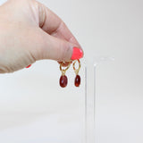 Carnelian Gold crystal earrings