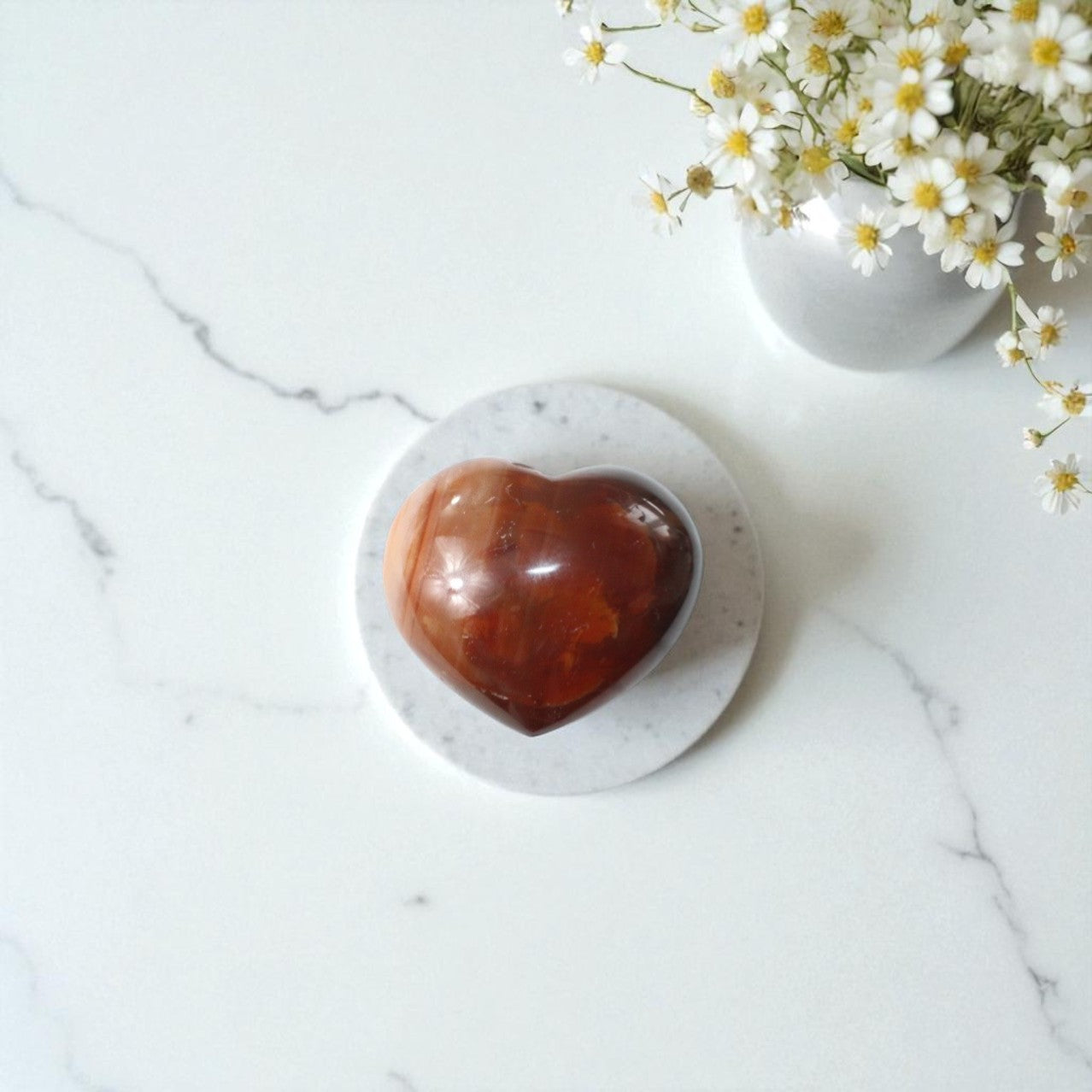 Carnelian deep red polished crystal heart. Free express shipping. Shop online from ASH&STONE crystal shop Auckland NZ. AfterPay available.