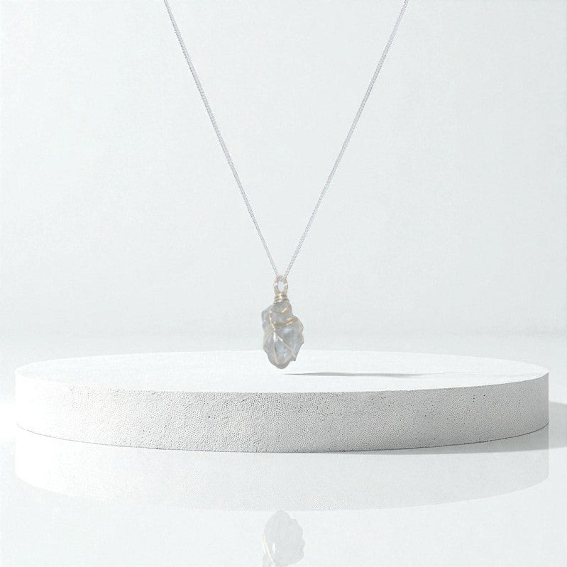 Celestite Silver Necklace, enable the communicator within, ASH & STONE |  FREE EXPRESS SHIPPING NZ WIDE.