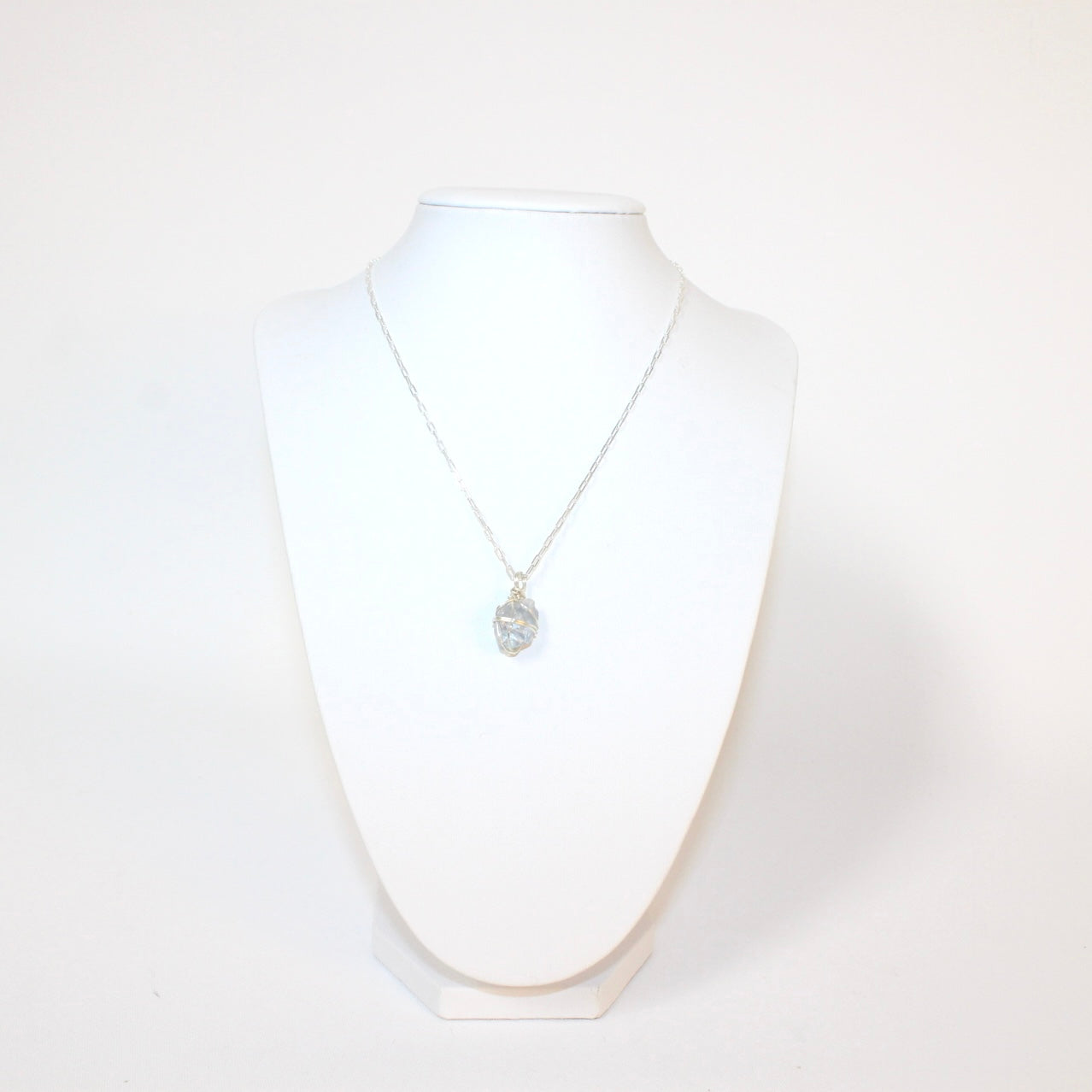 One of a kind, Celestite crystal Silver Necklace from ASH & STONE |  FREE EXPRESS SHIPPING NZ WIDE.