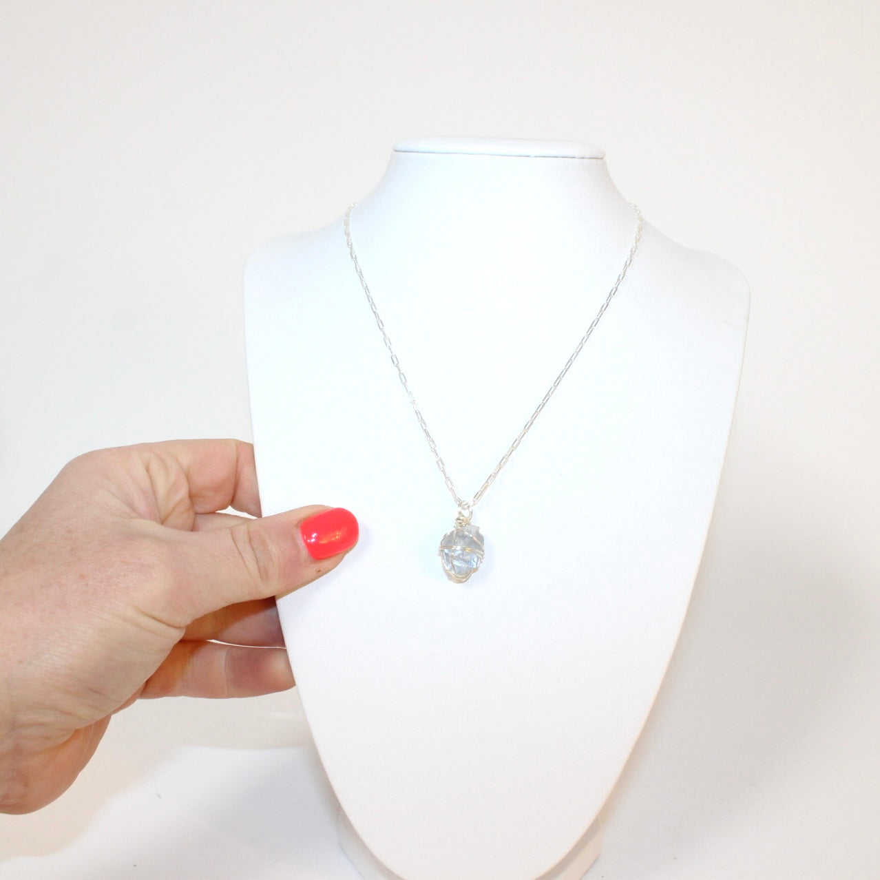One of a kind, Celestite crystal Silver Necklace from ASH & STONE |  FREE EXPRESS SHIPPING NZ WIDE.