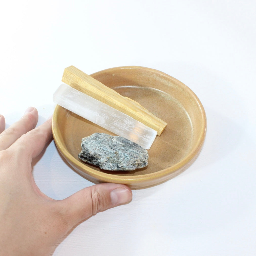 Ceramic & crystals cleansing pack with palo santo | ASH&STONE Crystal Shop Auckland NZ