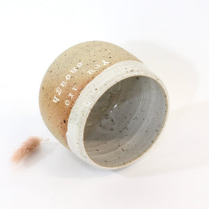 Bespoke NZ-made 'You are enough' affirmation ceramic tumbler | natural | ASH&STONE Ceramics Shop Auckland NZ