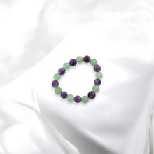 Load image into Gallery viewer, Children&#39;s amethyst &amp; aventurine crystal bracelet 8mm bead | ASH&amp;STONE Crystal Jewellery Shop Auckland NZ
