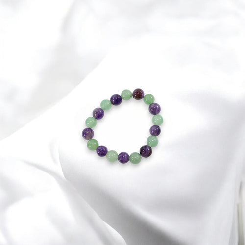 Children's amethyst & aventurine crystal bracelet 8mm bead | ASH&STONE Crystal Jewellery Shop Auckland NZ