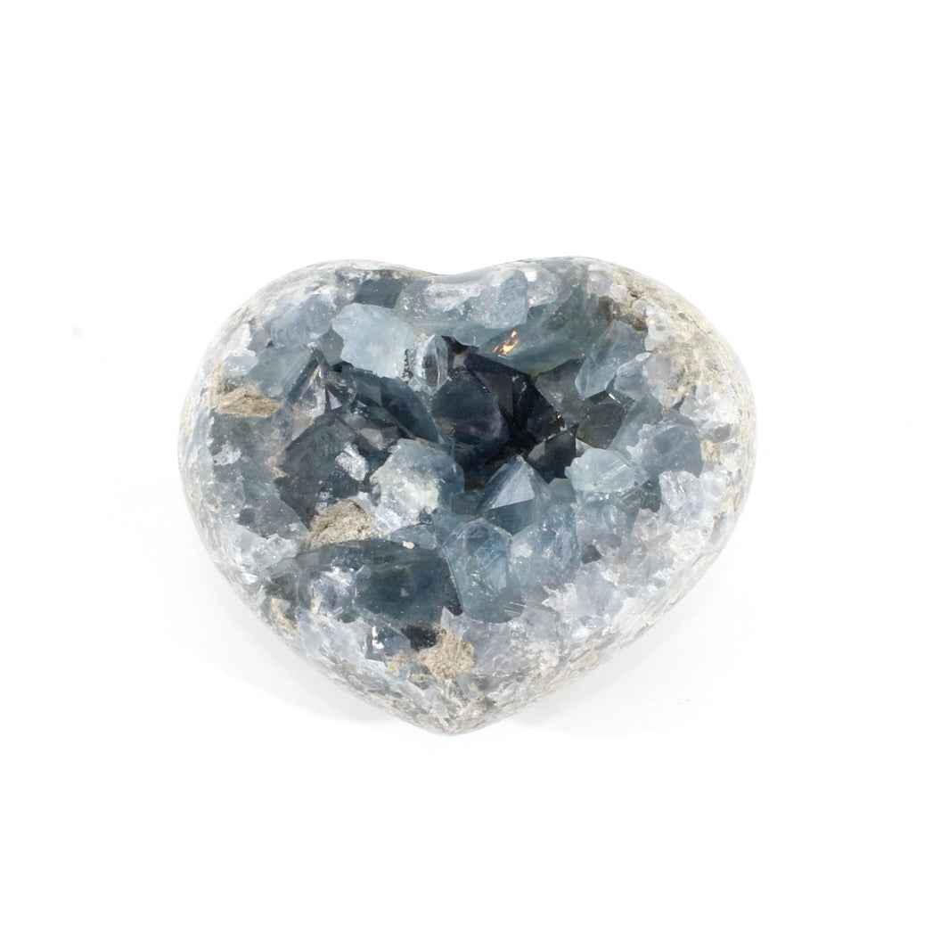 Large celestite crystal heart 1.62kg | ASH&STONE Crystals Shop Auckland NZ
