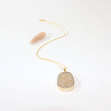Load image into Gallery viewer, Agate crystal druzy pendant on 18&quot; chain | ASH&amp;STONE Crystals Shop Auckland NZ
