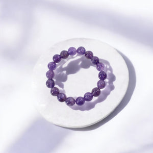 NZ-made amethyst crystal bracelet 10mm bead | ASH&STONE Crystal Shop Auckland NZ