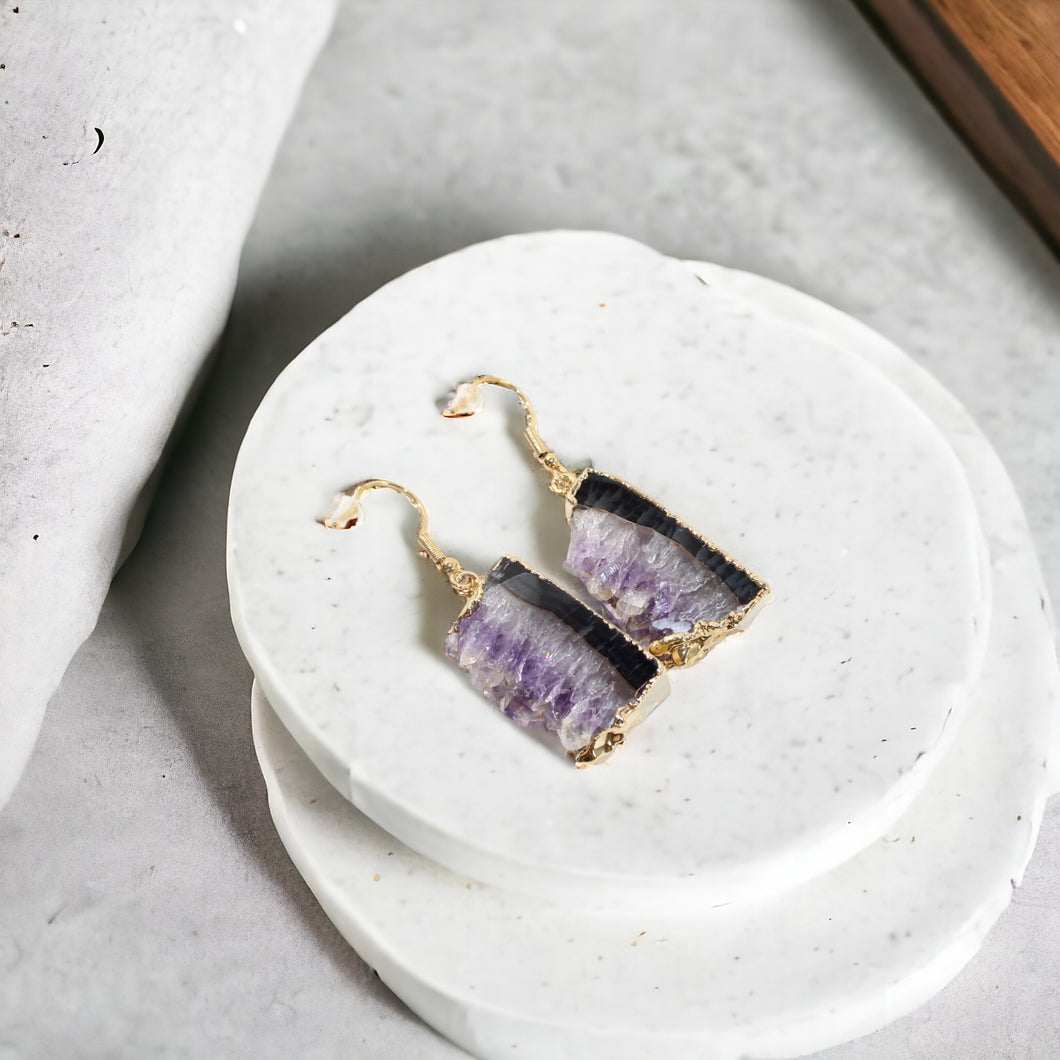 Amethyst crystal earrings | ASH&STONE Crystal Jewellery Shop Auckland NZ