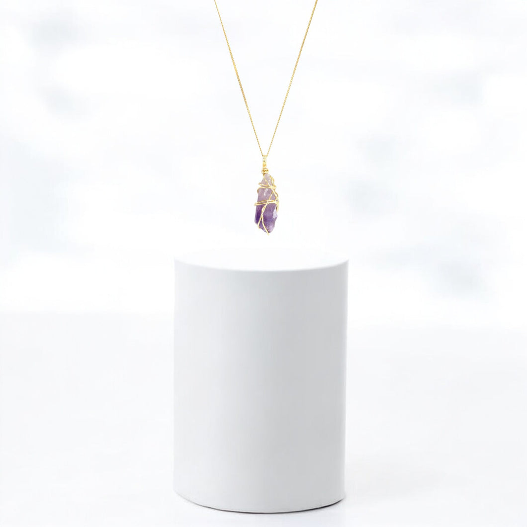 Bespoke NZ-made amethyst crystal pendant necklace | ASH&STONE Crystal Jewellery Shop Auckland NZ