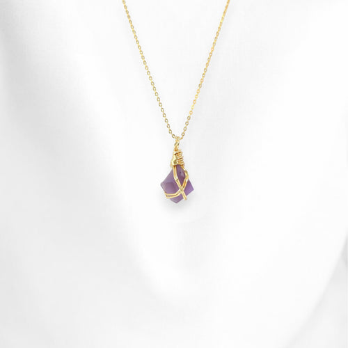 Bespoke NZ-made bespoke African amethyst crystal pendant necklace | ASH&STONE Crystal Jewellery Shop Auckland NZ