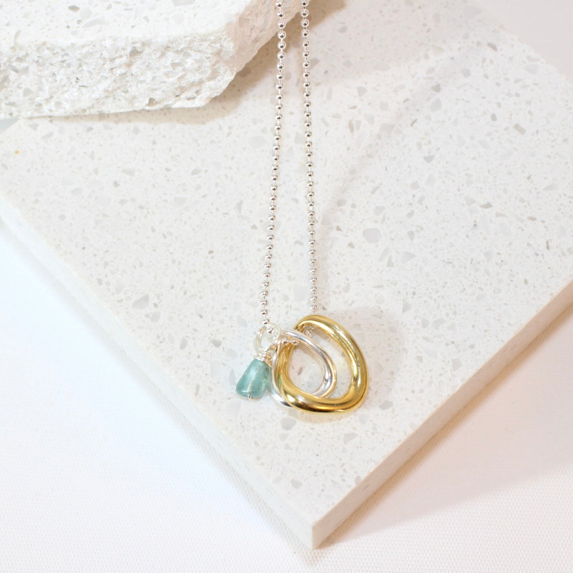 Blue apatite crystal pendant charm necklace | ASH&STONE Crystal Jewellery Shop Auckland NZ