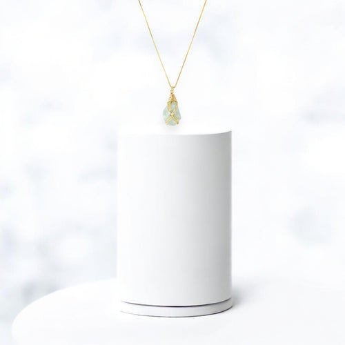 NZ-made aquamarine crystal pendant necklace | ASH&STONE Crystal Jewellery Shop Auckland NZ