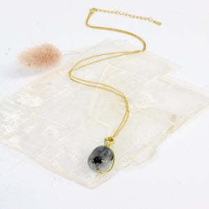 Bespoke NZ-Made Tibetan quartz crystal pendant with 18" chain | ASH&STONE Crystal Jewellery Shop Auckland NZ