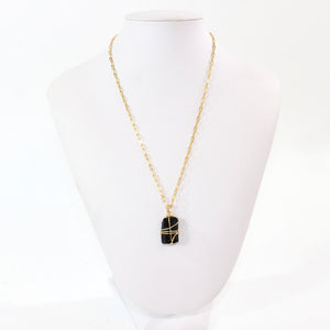 NZ-made black tourmaline crystal pendant necklace | ASH&STONE Crystal Jewellery Shop Auckland NZ