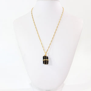 NZ-made black tourmaline crystal pendant necklace | ASH&STONE Crystal Jewellery Shop Auckland NZ