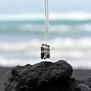 Men's black tourmaline crystal pendant necklace | ASH&STONE Crystal Jewellery Shop Auckland NZ
