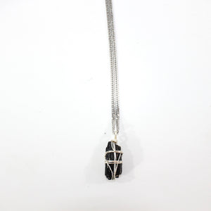 Men's black tourmaline crystal pendant necklace | ASH&STONE Crystal Jewellery Shop Auckland NZ