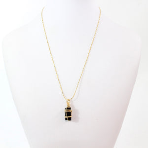 NZ-made black tourmaline crystal pendant necklace | ASH&STONE Crystal Jewellery Shop Auckland NZ