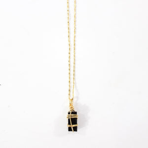 NZ-made black tourmaline crystal pendant necklace | ASH&STONE Crystal Jewellery Shop Auckland NZ