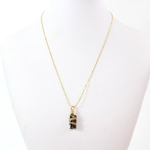 NZ-made black tourmaline crystal pendant necklace | ASH&STONE Crystal Jewellery Shop Auckland NZ