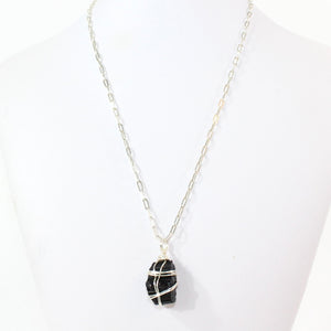 NZ-made black tourmaline crystal pendant necklace | ASH&STONE Crystal Jewellery Shop Auckland NZ