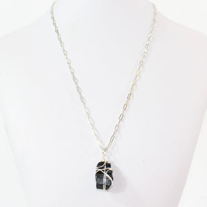 NZ-made black tourmaline crystal pendant necklace | ASH&STONE Crystal Jewellery Shop Auckland NZ