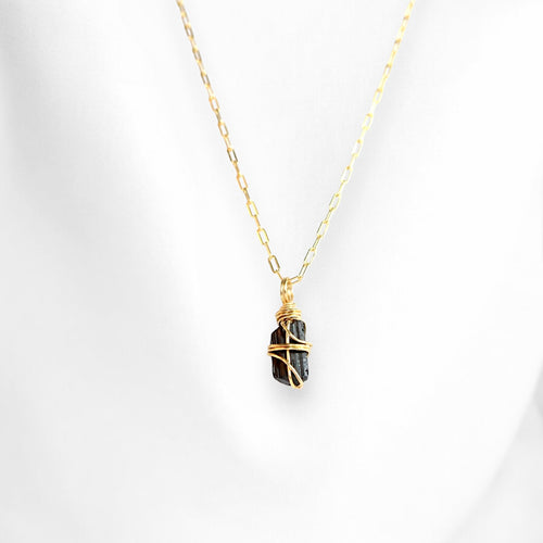 NZ-made bespoke black tourmaline crystal necklace | ASH&STONE Crystal Jewellery Shop Auckland NZ