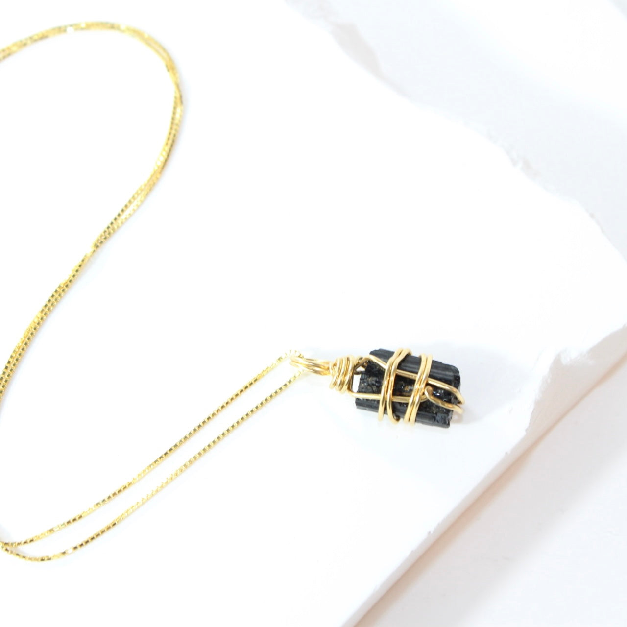 NZ-made black tourmaline crystal pendant necklace | ASH&STONE Crystal Jewellery Shop Auckland NZ