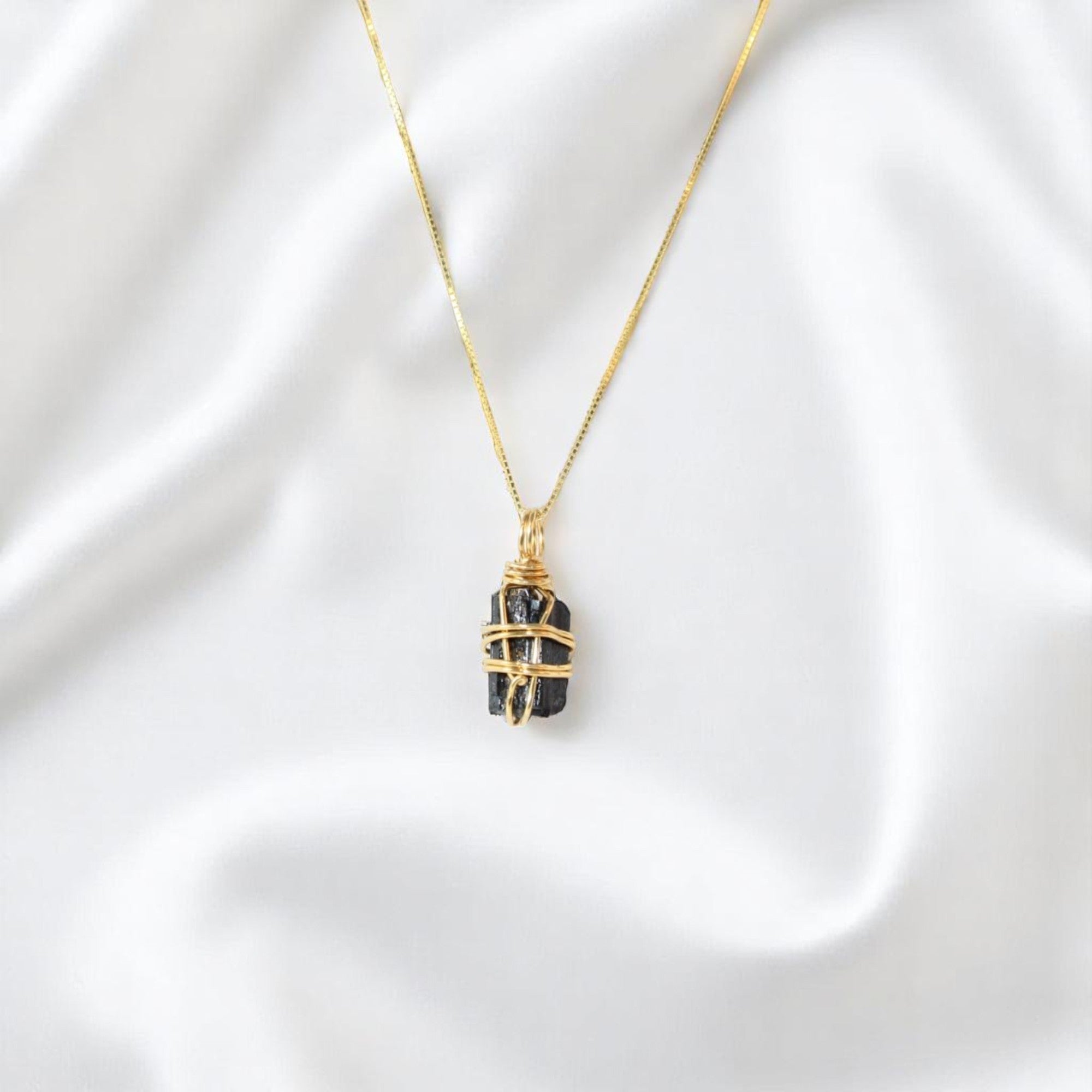 NZ-made black tourmaline crystal pendant necklace | ASH&STONE Crystal Jewellery Shop Auckland NZ