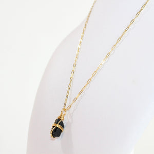 NZ-made bespoke black tourmaline crystal necklace | ASH&STONE Crystal Jewellery Shop Auckland NZ