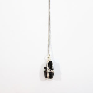 NZ-made black tourmaline crystal pendant necklace |  ASH&STONE Crystal Jewellery Shop Auckland NZ