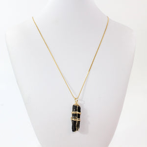 NZ-made black tourmaline crystal pendant necklace | ASH&STONE Crystal Shop Auckland NZ